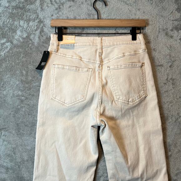Kut From The Kloth Christine High Rise Straight Leg Size 2 Ecru Cream White‎ New - Picture 4 of 7